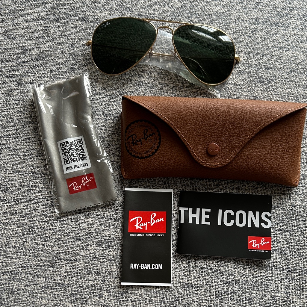Ray-Ban Aviator Sunglasses With Case Rb3025 Brand New